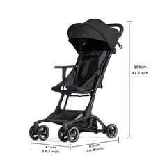 Ultra Compact Baby Stroller T Shaped Front Bar No Assembly Required