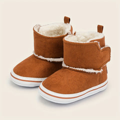 Baby Girls Warm Fleece Boots Soft Comfortable Indoor Walking Shoes