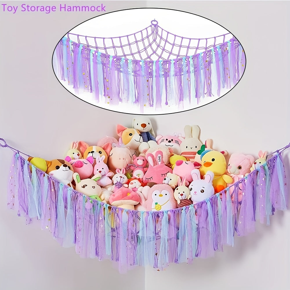 Colorful Stuffed Toys Storage Net - Keep Kids' Rooms Tidy