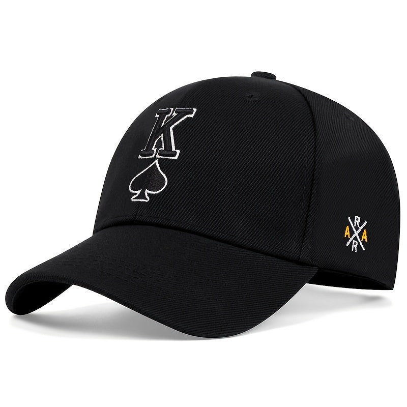 Spades K Embroidered Baseball Cap Solid Casual Unisex Dad Hat Lightweight