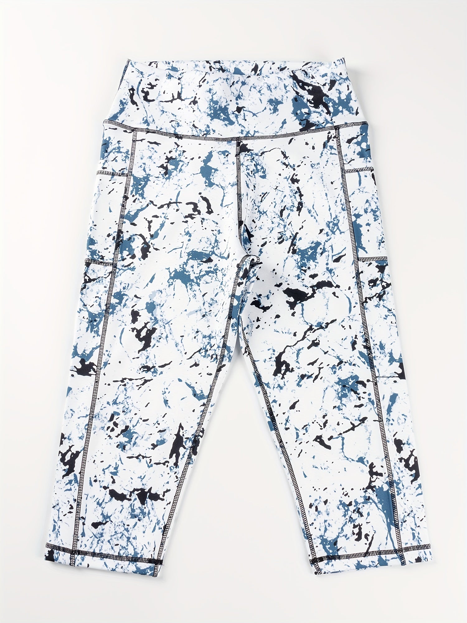 Women's Sports Fitness Yoga Leggings Stitched Cropped Pants