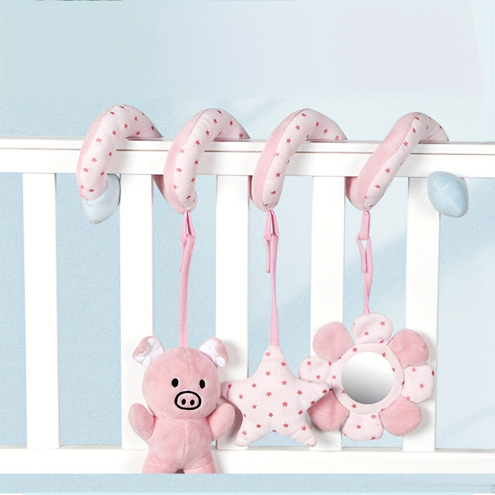 Baby Spiral Hanging Stroller and Car Seat Toys High Contrast Sensory Toy