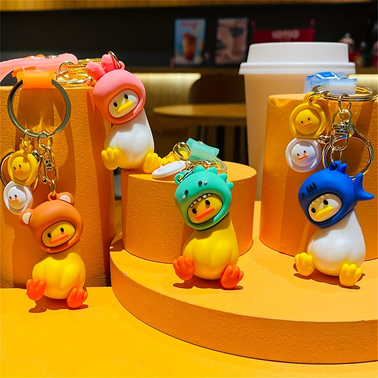Funny Duck Head Doll Key Chain Student Schoolbag Pendant