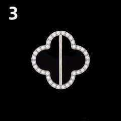 Faux Pearl Round Buckle Women Dress Scarf Pin Brooch