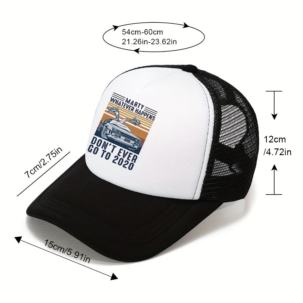 Car Print Outdoor Sports Sun Hat Mesh Ventilation Baseball Cap Sun Protection