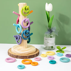 Rainbow Wooden Counting Tree Toy Educational Game Learning Toy