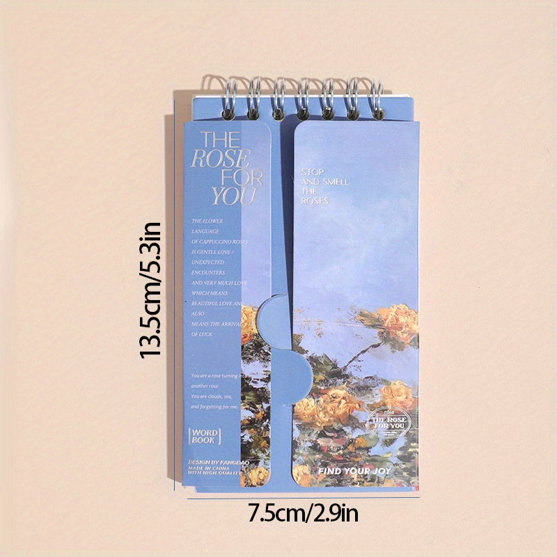 1pc 80 Roses And You Series Vocabulary Book Portable Dictation Pocket Notebook