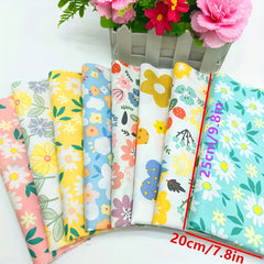 8pcs Yellow Cotton High Bed Sheet Fabric Doll Clothes DIY