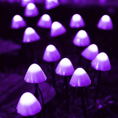 Solar Mushroom Lights 10ct Waterproof Patio Fairy Lights with Remote Control