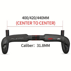 Carbon Road Bike Handlebar 31.8MM 400 420 440MM Internal Routing