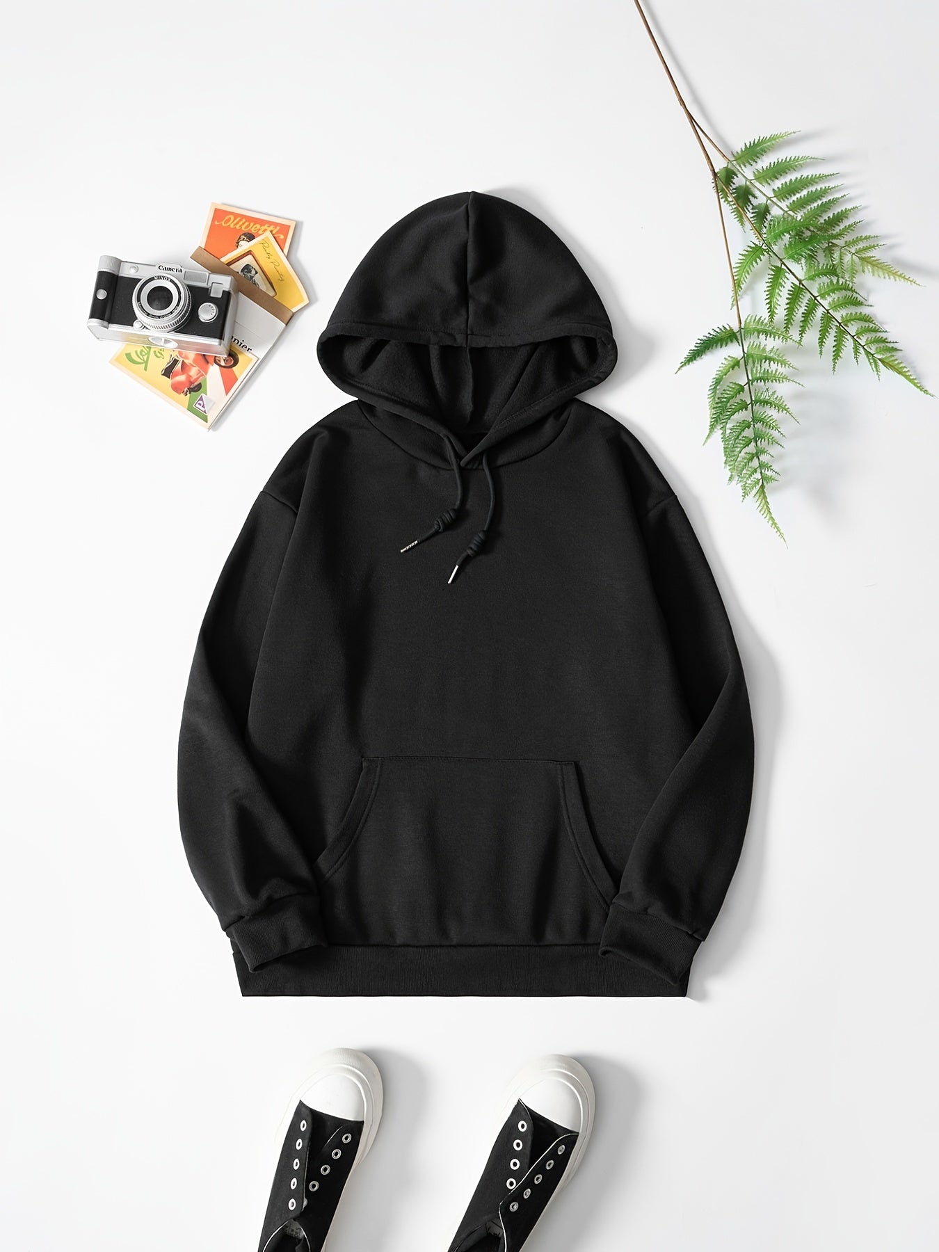 Butterfly & Letter Print Hooded Shirt Casual Sweatshirt