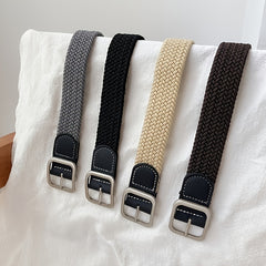Canvas Elastic Belt Casual Woven Belt Men 4 Colors 2 Sizes