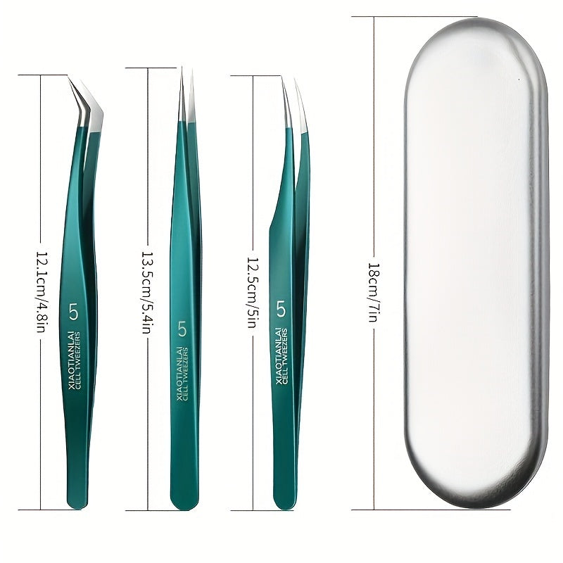 3pcs Acne Clip Blackhead Removal Tweezers Skin Care Tools