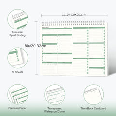 Undated Spiral Weekly Planning Pad with Weekly Goals Priority To Do List