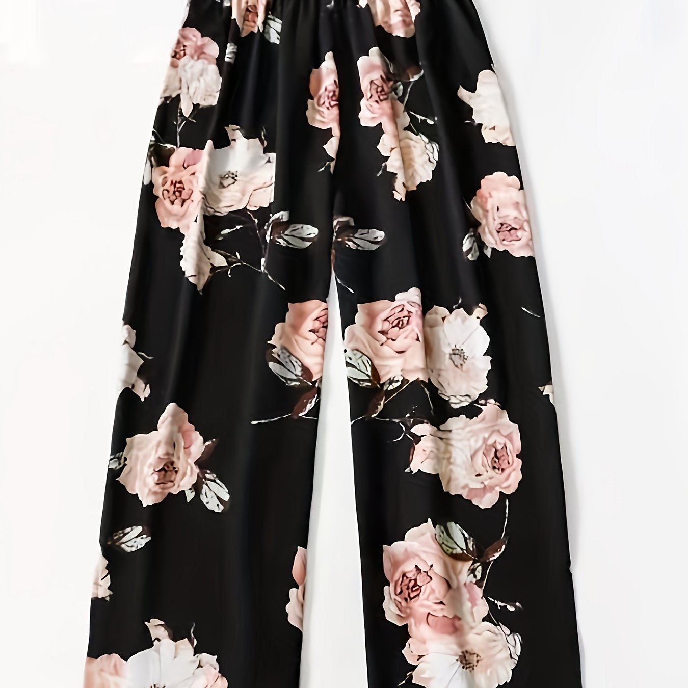  Floral Print Wide Leg Trousers