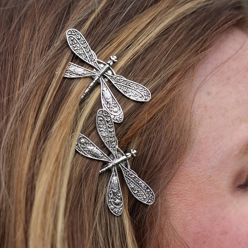 Metal Dragonfly Hair Clip Vintage Silvery Punk Hairclip Barrette