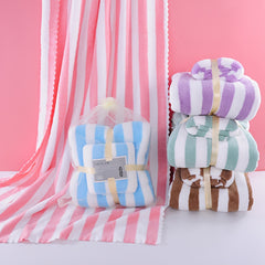 2pcs Striped Towel Set Soft Comfortable Hand Towel Bath Towel Absorbent Towels