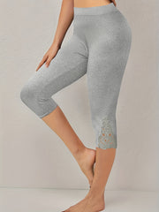 Lace Skinny Capris Leggings for Women