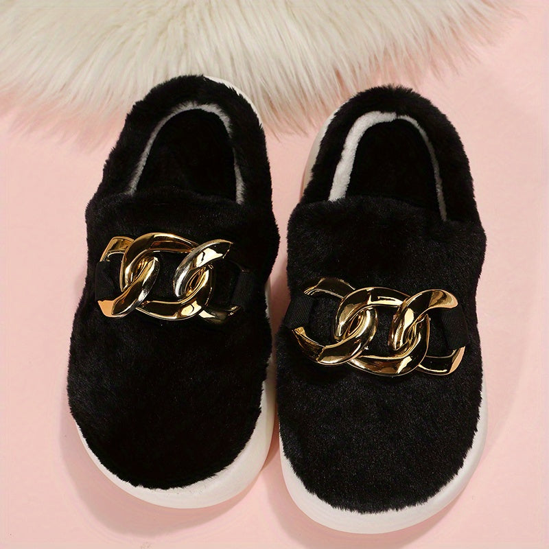 Plush Fluffy Slippers Warm Fuzzy Shoes Indoor Bedroom