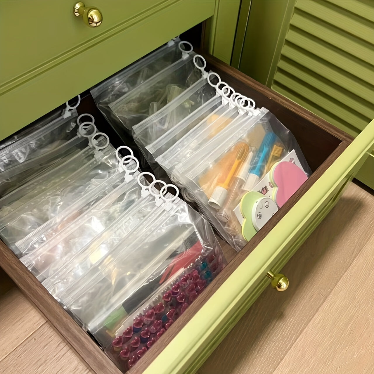10pcs Extra Thick Zipper Bag Storage Travel Cosmetic Sorting Bag