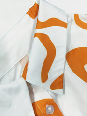  Graffiti Print Long Sleeve Button Up Collar Shirt