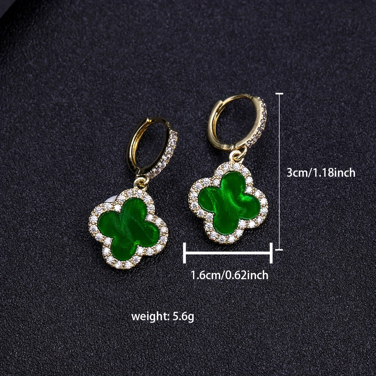 Men's Diamond Studded Earrings Clover Zircon