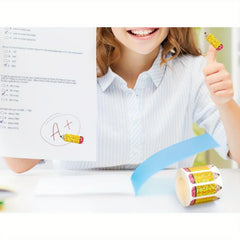 500pcs Back to School Stickers Roll Holographic Laser Cut Pencil Decals