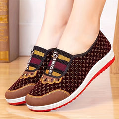 Colorblock Wedge Loafers Soft Sole Slip On Walking Shoes Women's Footwear