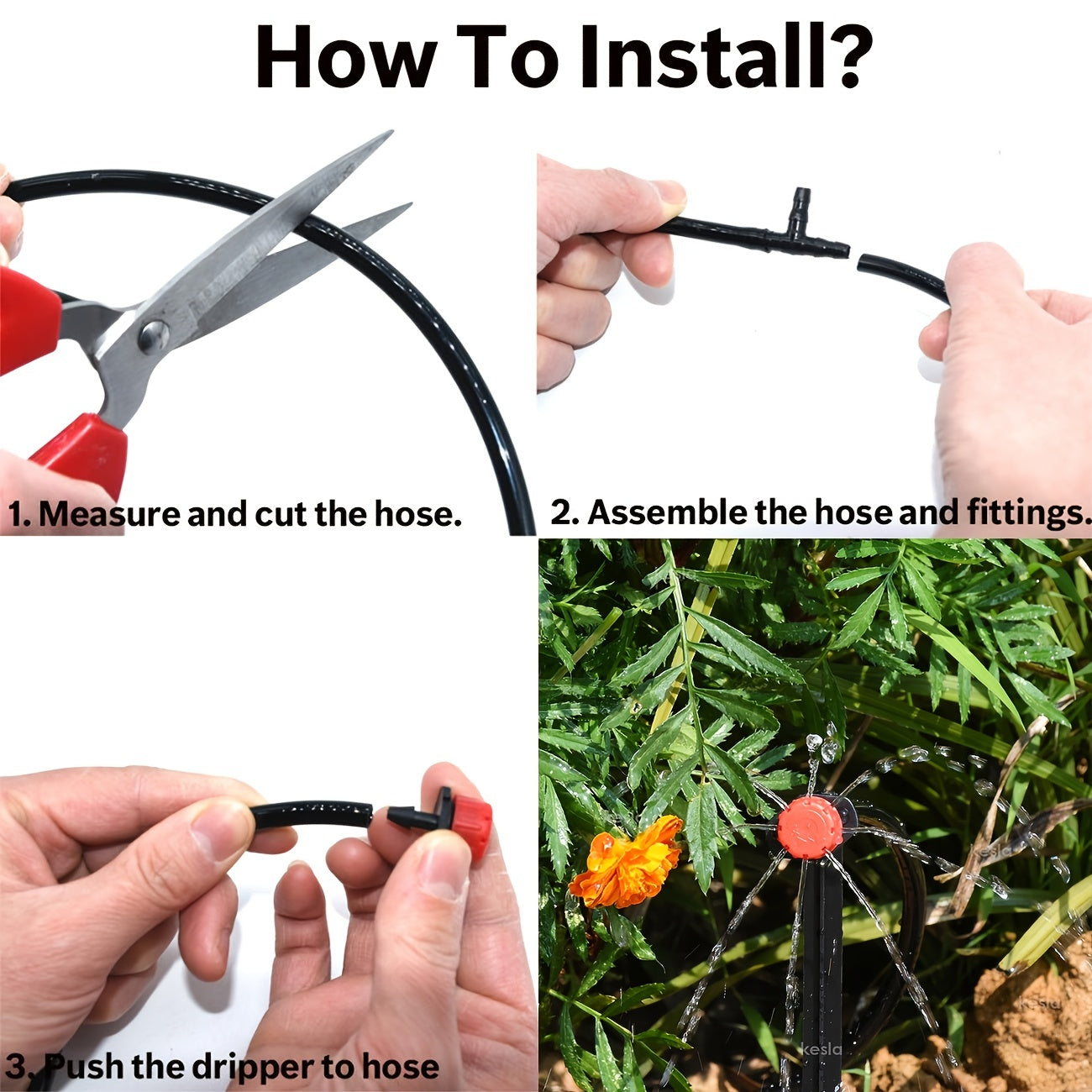 Adjustable Drip Irrigation System for Gardens - Micro Drippers for Gre