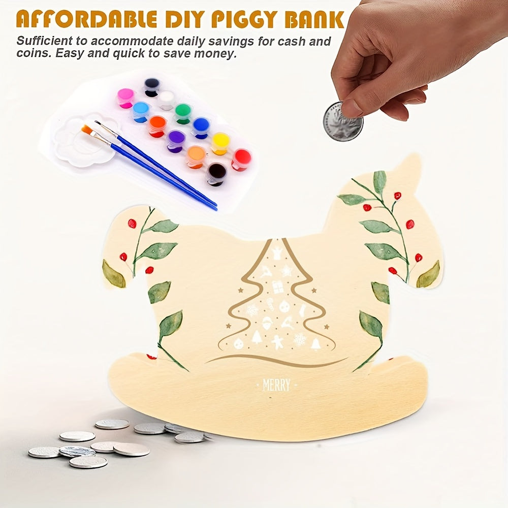 Wooden Piggy Bank Multifunctional Storage Box for Kids