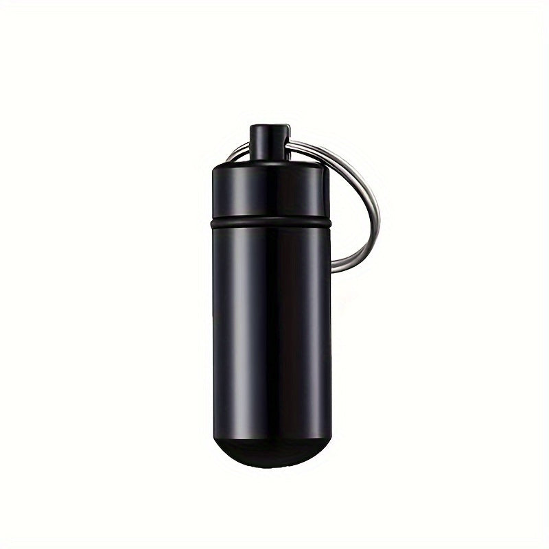 Portable Aluminum Keychain Pill Box Waterproof Travel Meds Storage