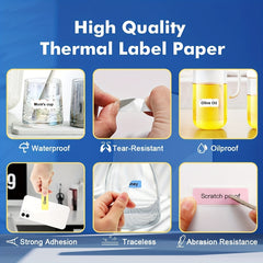 150Pcs Stickers P11 P12 P15 P50 Waterproof Thermal Label Paper