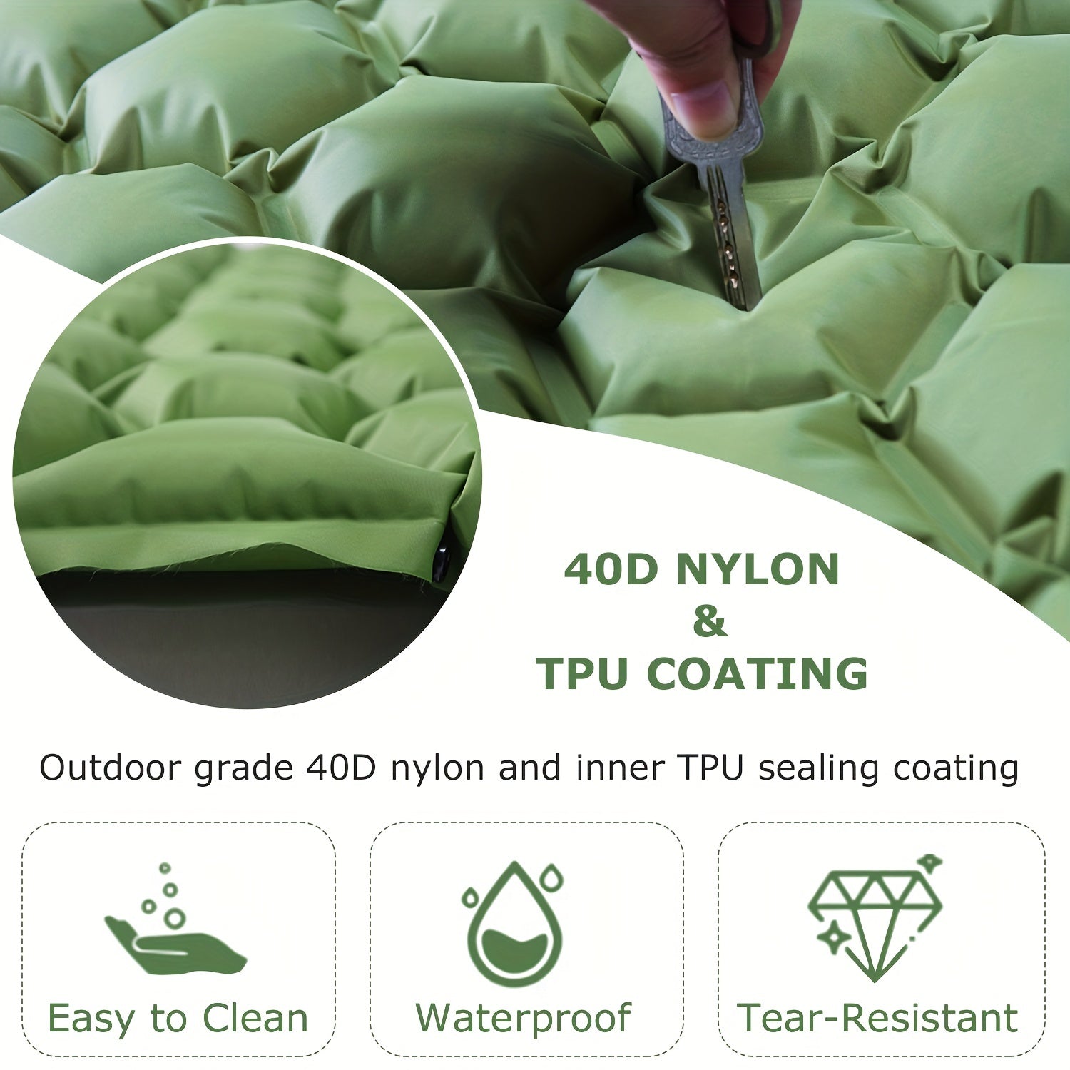 Double Self Inflating Sleeping Pad with Pillow for Camping