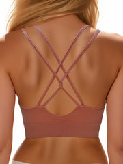 Criss Cross Sports Bra Breathable Workout Lingerie
