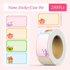 280pcs Cartoon Name Stickers - Personalize School Supplies and Office