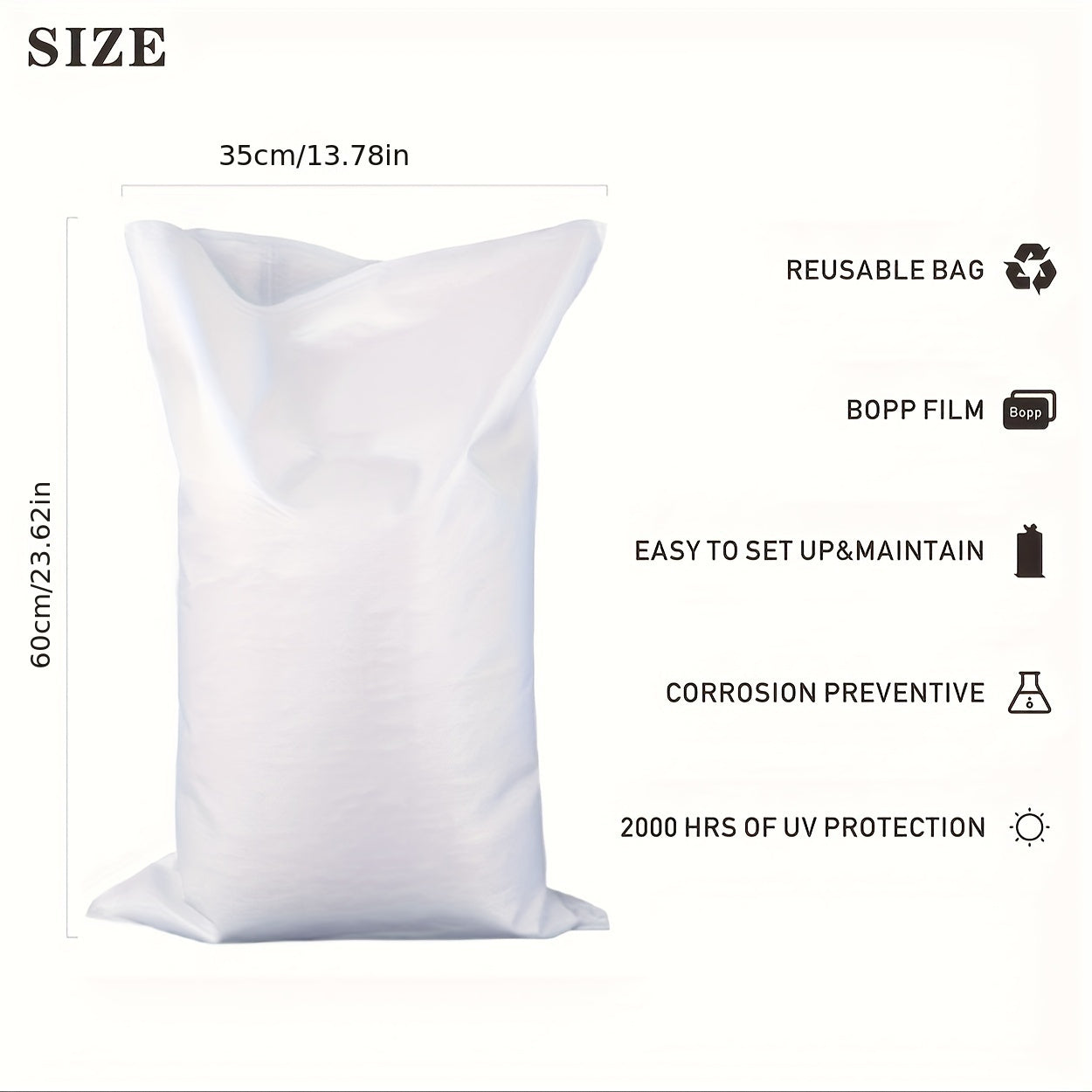 10pcs Empty Woven Polypropylene Sandbags UV Protection