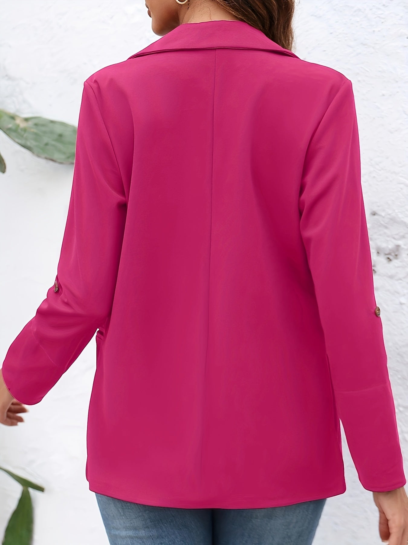  Blazer Open Front Lapel Collar Work Office Blazer