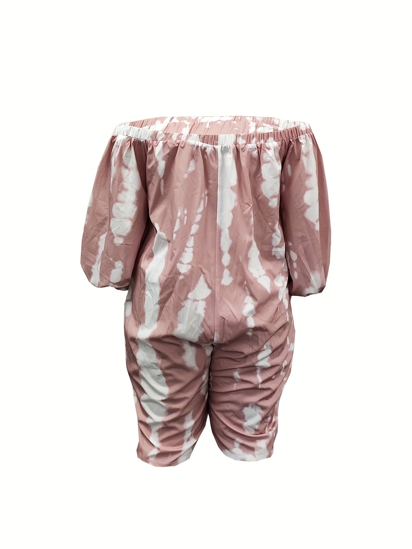  Off Shoulder Tie Dye Sleeve Romper