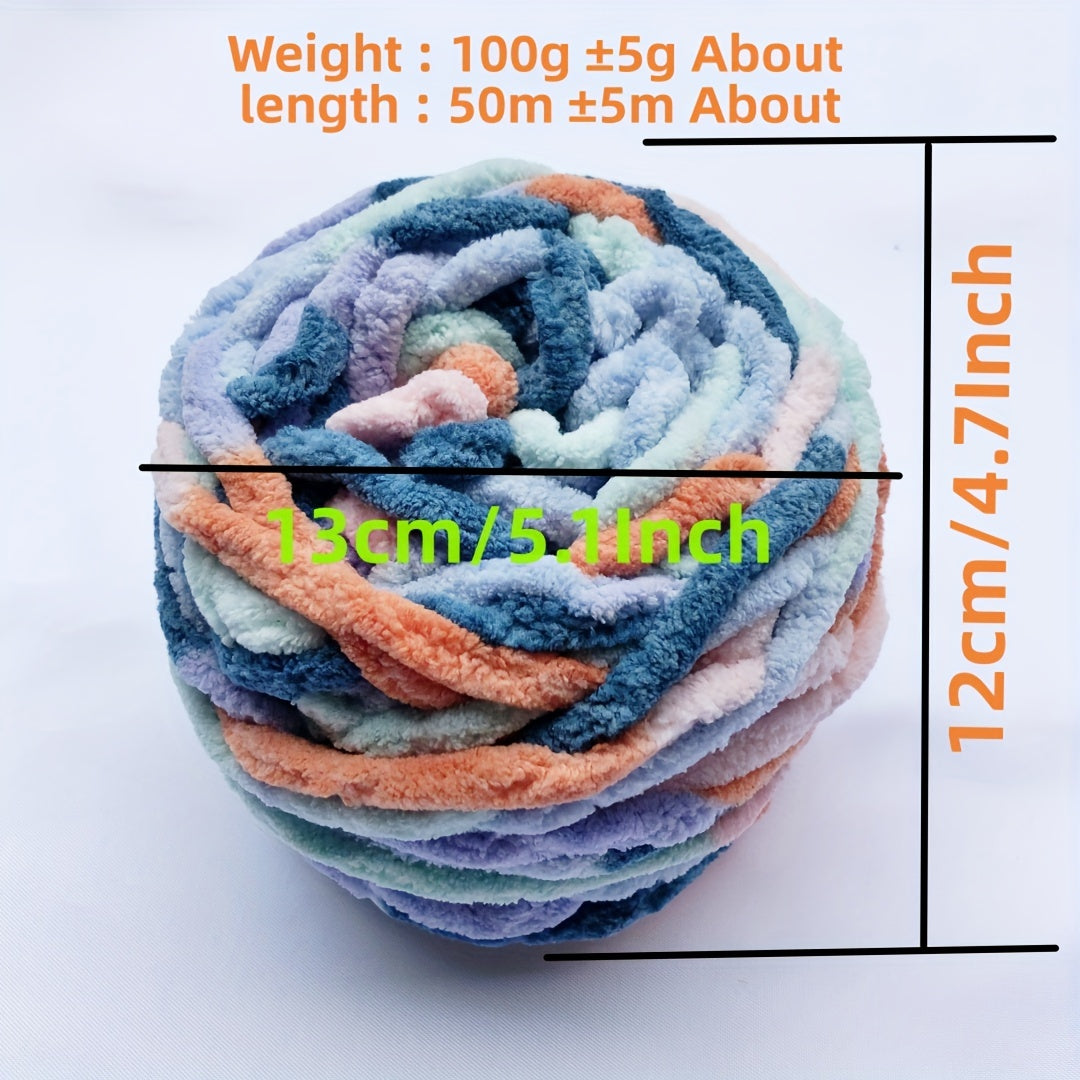 Colored Chenille Knitting Yarn Ice Strip Thread DIY Scarf Thick Hand Woven