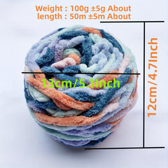 Colored Chenille Knitting Yarn Ice Strip Thread DIY Scarf Thick Hand Woven