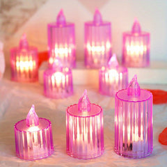 Yellow Purple Projection Candle Light LED Flameless Candle Lamp