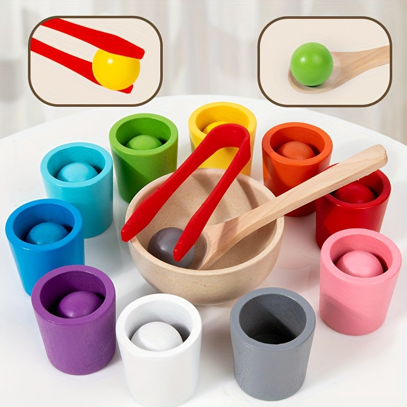 Wooden Classification Toy Set with Cups and Balls