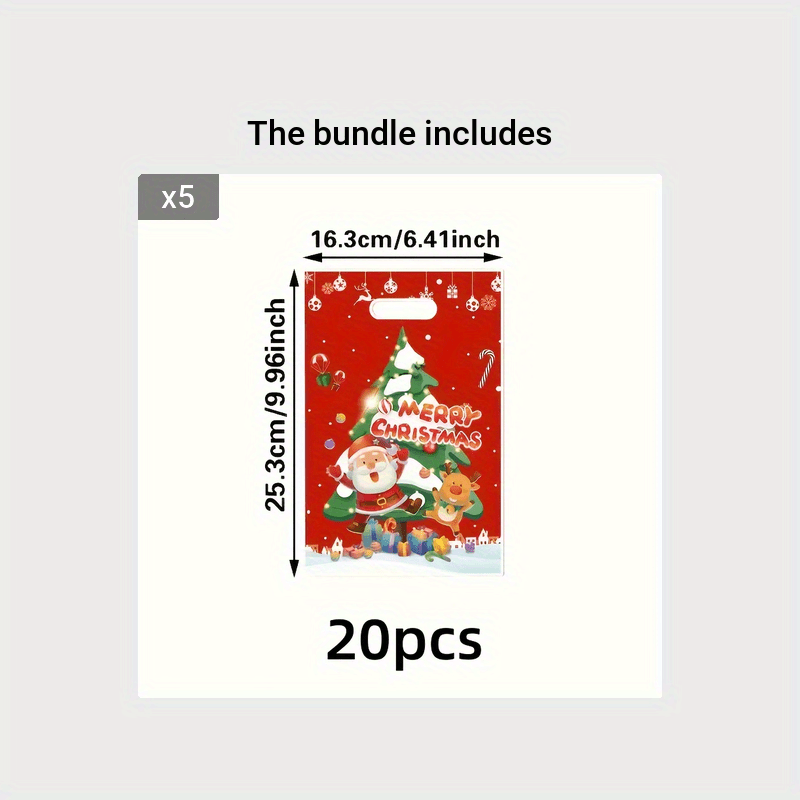 10pcs Christmas Party Gift Bag Small Business Supplies Craft Tote Bag