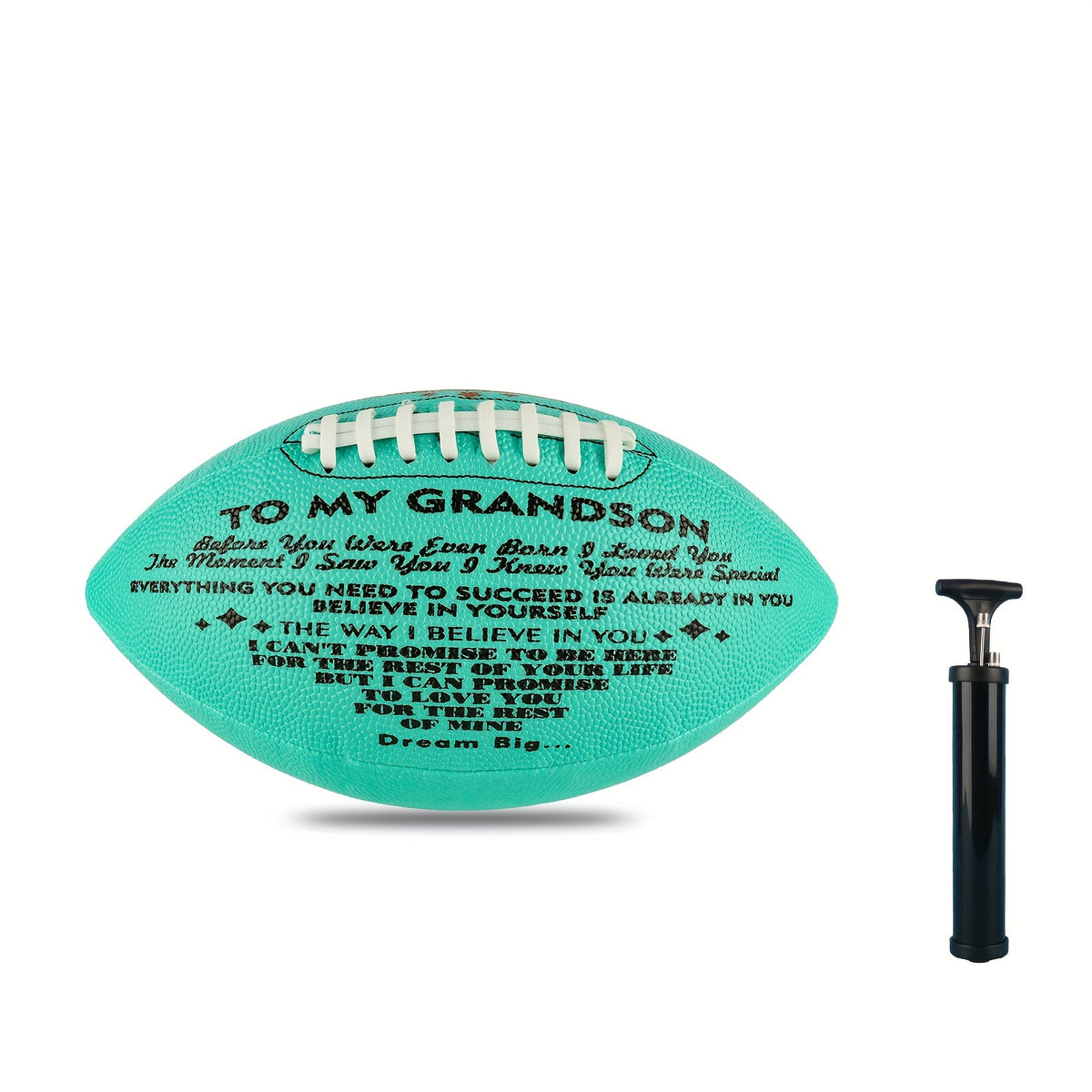 Engraved American Football Size 9 To My Grandson From Grandpa Grandma Christmas