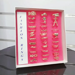 36pcs Mixed Golden Ring Set for Daily Decoration