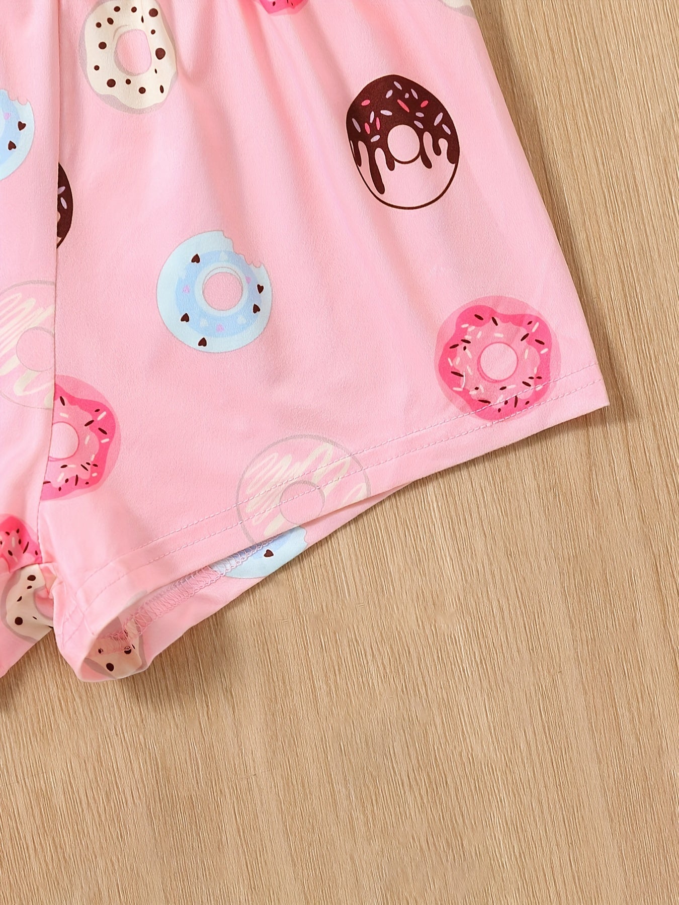 Girl's Donut Print Camisole Top and Shorts Set