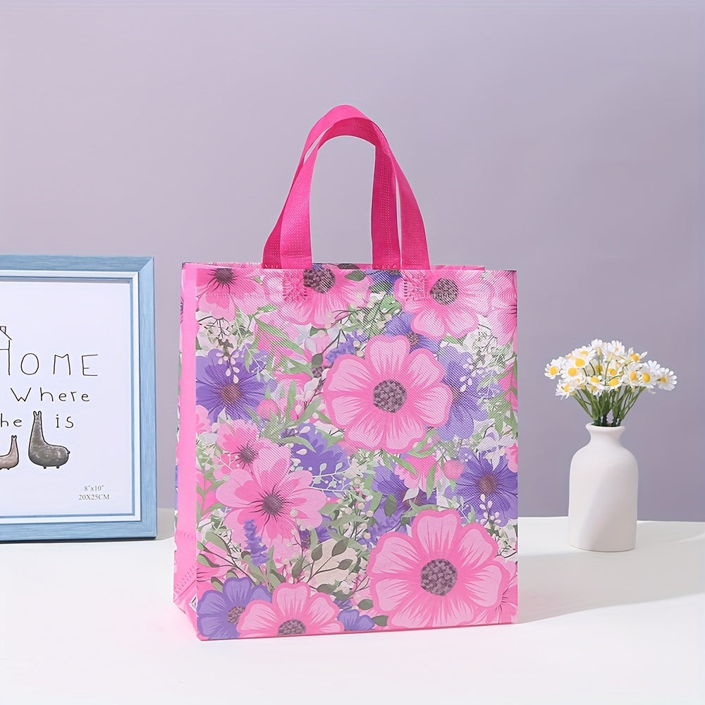 Flower Pattern Gift Bag Non woven Shopping Storage Handbag