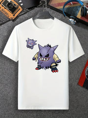 Little Monster Print Men's Comfy T shirt Active Slightly Stretch