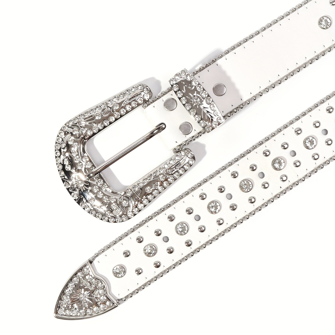 Western Cross Rivet Boho PU Leather Belt for Women