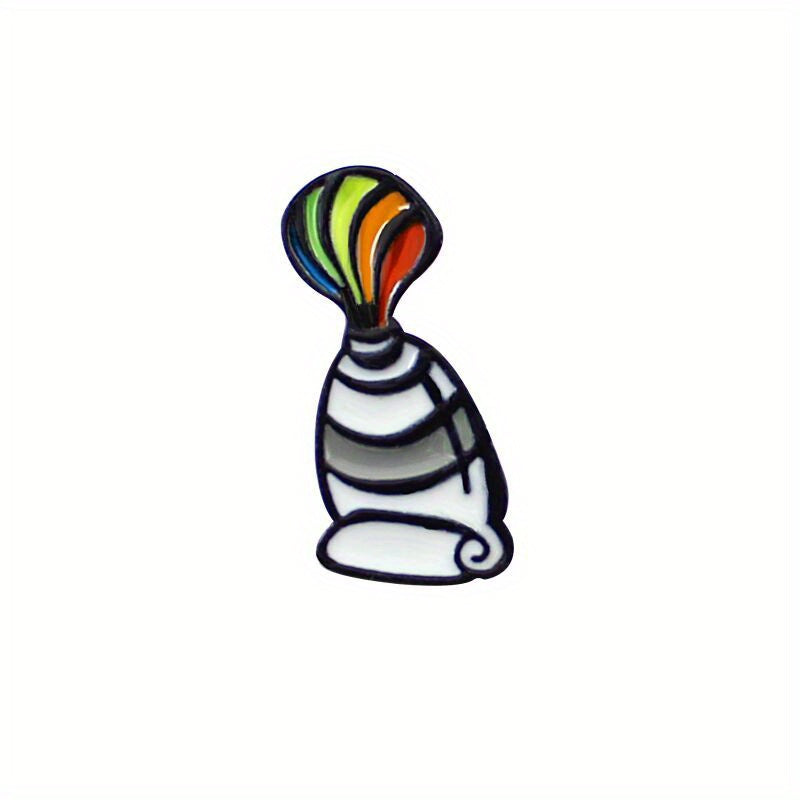 Rainbow Painting Tools Brooch Colored Palette Brushes Pins